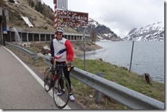 Cris at passo Fedaia (Cycling Dolomites)