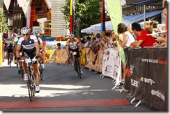 Cris sprinting to the finish line (Arlberg Giro 2013)