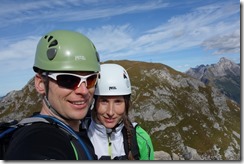 Cris and Leonie in the hills (Karhorn Klettersteig)