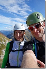 Leonie and Cris about to start the Klettersteig (Karhorn Klettersteig)