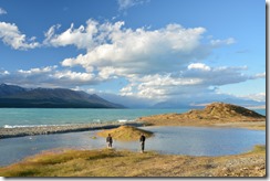 Simon and William beside lake Pukaki (Mueller Hut Jan 2014)
