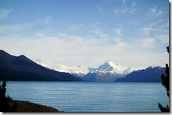 View across Lake Pukaki to Mt Cook (Mueller Hut Jan 2014)