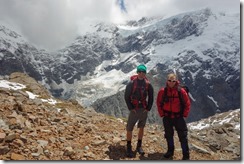 William and Cris on the ridge (Mueller Hut Jan 2014)