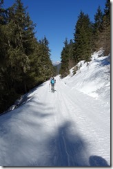 Heading up to the hut (Ski touring Potsdamer Hütte)