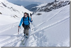 Leonie and snow (Ski touring Potsdamer Hütte)