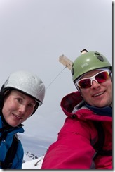 Us at the summit (Ski touring Potsdamer Hütte)