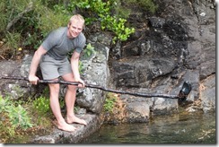 Cris goes fishing for his croc (Woolshed Creek Tramp)