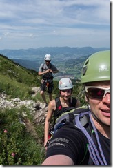 After putting on our harnesses (Salewa Klettersteig 2015)