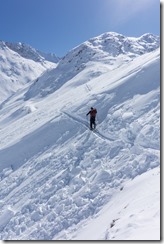 Elmar on the track (Ski touring Martin Busch Huette)