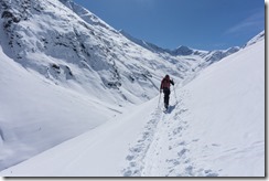 Towards the hut (Ski touring Martin Busch Huette)