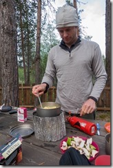 Cooking dinner (Cycle Touring Norway 2016)