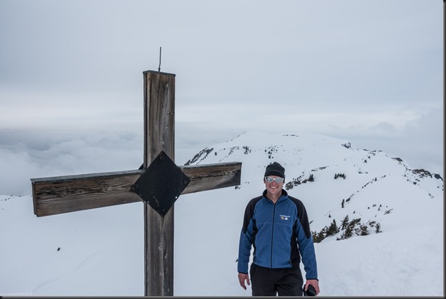 Cris at the summit (Ski touring Hohe Matona)
