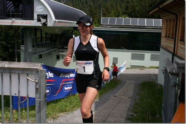 Leonie crossing the finish line (Muttersberg Lauf 2018)