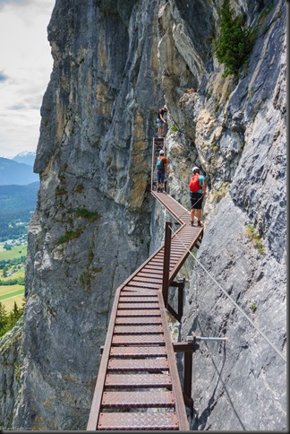 On the flims klettersteig (Flims, Switzerland)