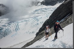 Pat and Georgia above the Frances Glacier (Mountain Rafting Dec 2018)