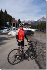 Cris at the pass (Cycling Bolzano March 2016)