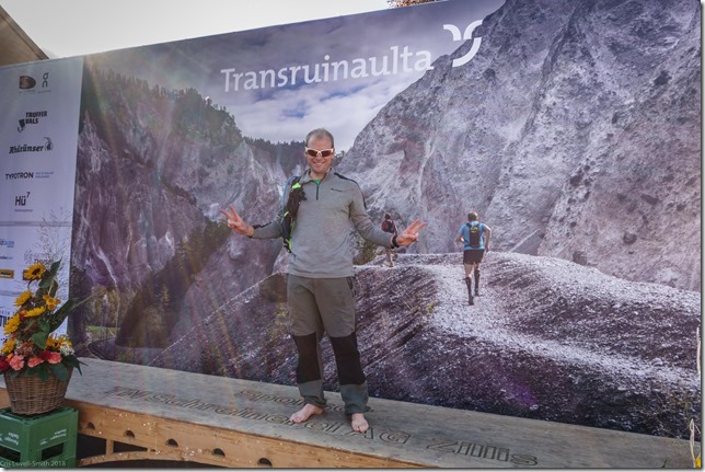 Cris at the finish (Transruinaulta Marathon Oct 2018)