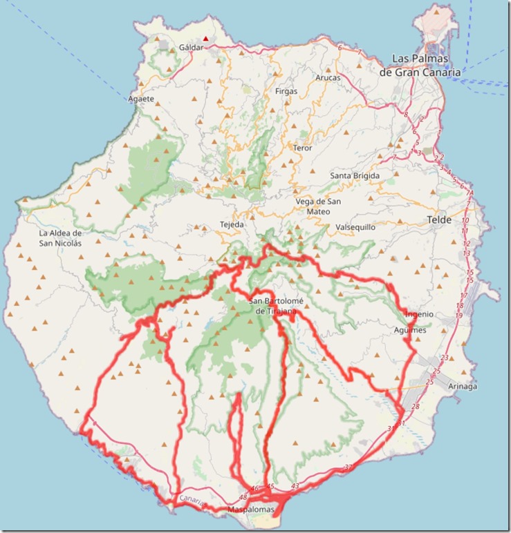 Cycle routes during the week on the island