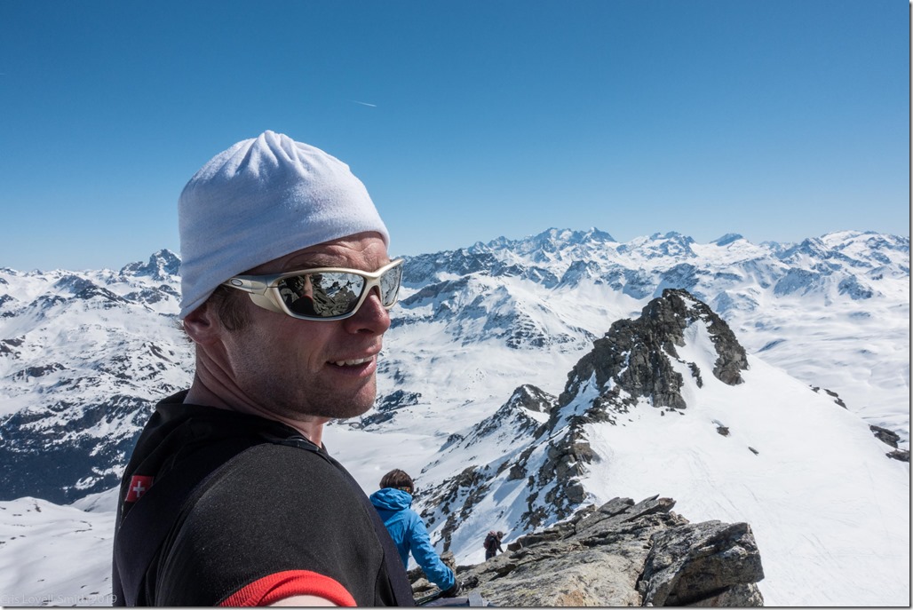 At the summit (Ski touring Avers March 2019)