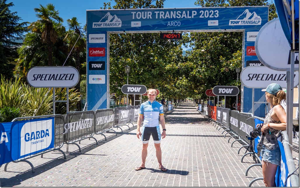 At the finish line in Arco (Tour Transalp 2023)