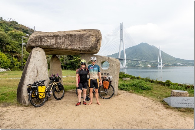 Cris and Katie with bikes (Japan 2024)